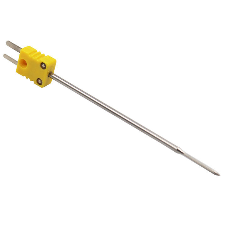 SS304 K Needle Type Probe Food Grade Thermocouple with Yellow Plug Temperature Sensor