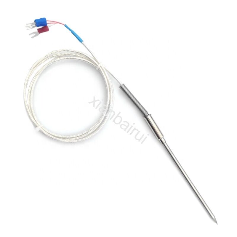 Pt100 3/4/5mm Temperature Sensor Probe Armored Needle Thermocouples Cable with 1m Length for Use with Controllers