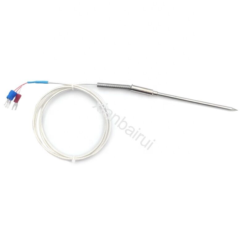 Pt100 3/4/5mm Temperature Sensor Probe Armored Needle Thermocouples Cable with 1m Length for Use with Controllers