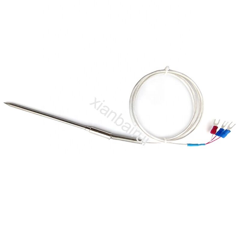 Pt100 3/4/5mm Temperature Sensor Probe Armored Needle Thermocouples Cable with 1m Length for Use with Controllers