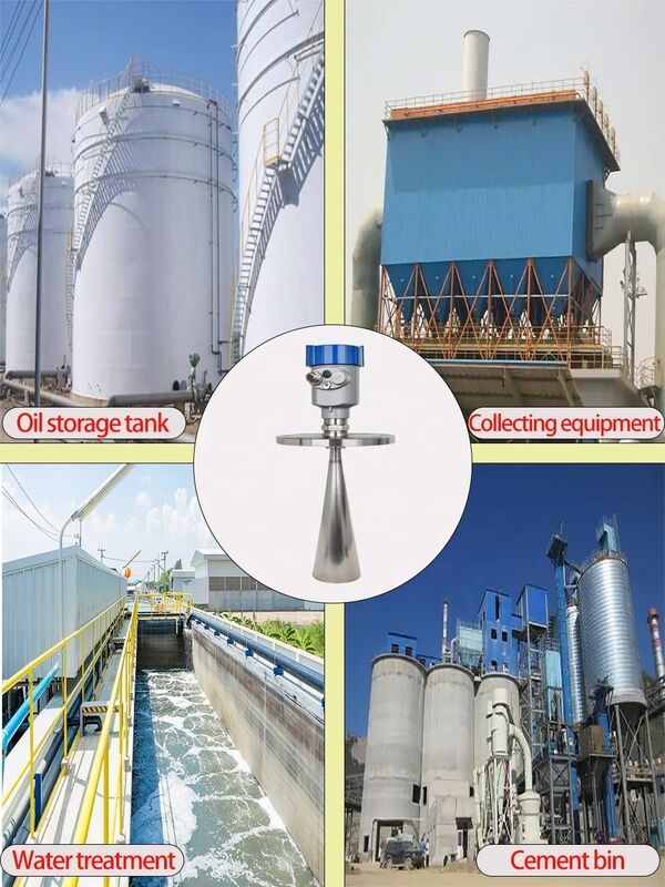 High Frequency radar Level Meter Material Putty Powder Block Material Cement Coal Granary River Lake Liquid Level Sensor