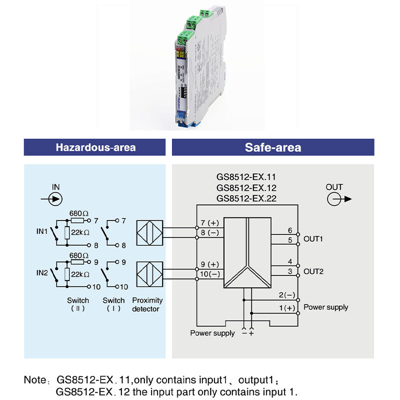 GS8512-EX NAMUR Digital Isolators Signal Amplifiers for Explosion-Proof and Safe Zones Isolation