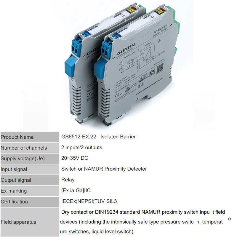 GS8512-EX NAMUR Digital Isolators Signal Amplifiers for Explosion-Proof and Safe Zones Isolation