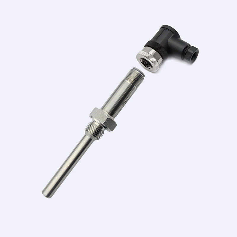 Pt100 RTD temperature sensor with M12 connector and quick-install interface for process control
