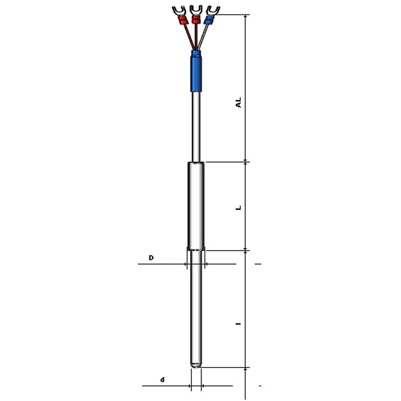 Customized RTD PT100 PT1000 Probe Temperature Sensor with Stainless Steel Sheath and Wide Temperature Range