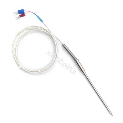 Pt100 3/4/5mm Temperature Sensor Probe Armored Needle Thermocouples Cable with 1m Length for Use with Controllers